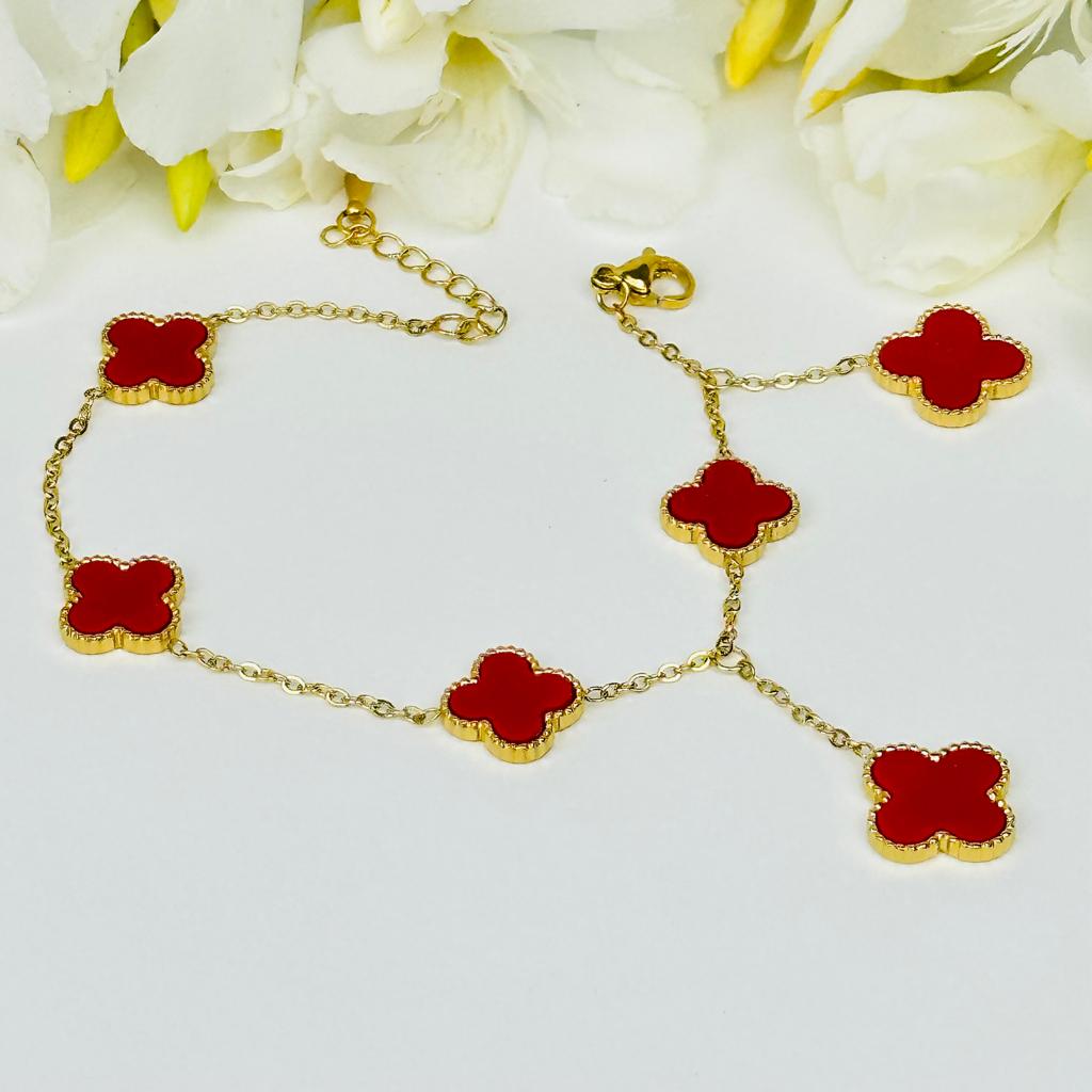 Ensemble de bijoux de luxe en acier inoxydable rose rouge - Bijoux-radia